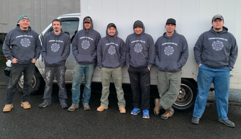Customers wearing TeeTime hoodies